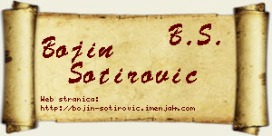 Bojin Sotirović vizit kartica